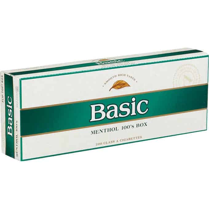 Basic Menthol 100’s Gold Box of 10 Packs