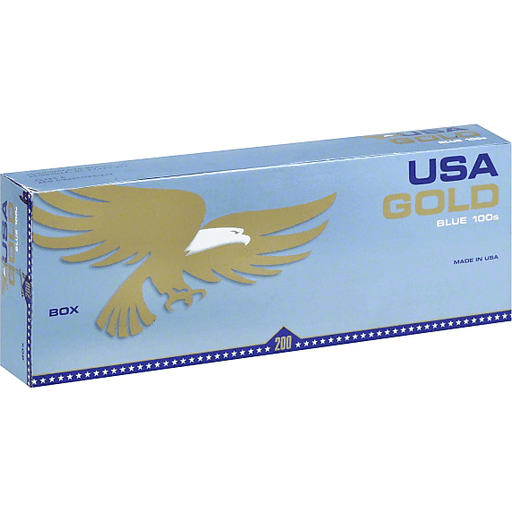 USA Gold Blue 100s Box of 10 packs